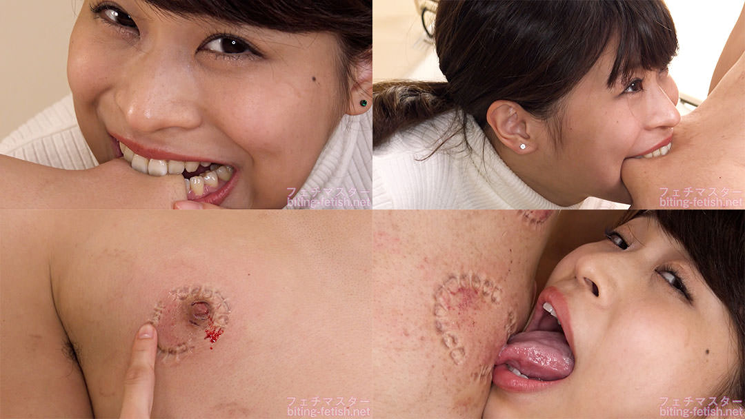 【噛みつき】スレンダー美女、栞里ちゃんの本気噛み 後編【奈古栞里】